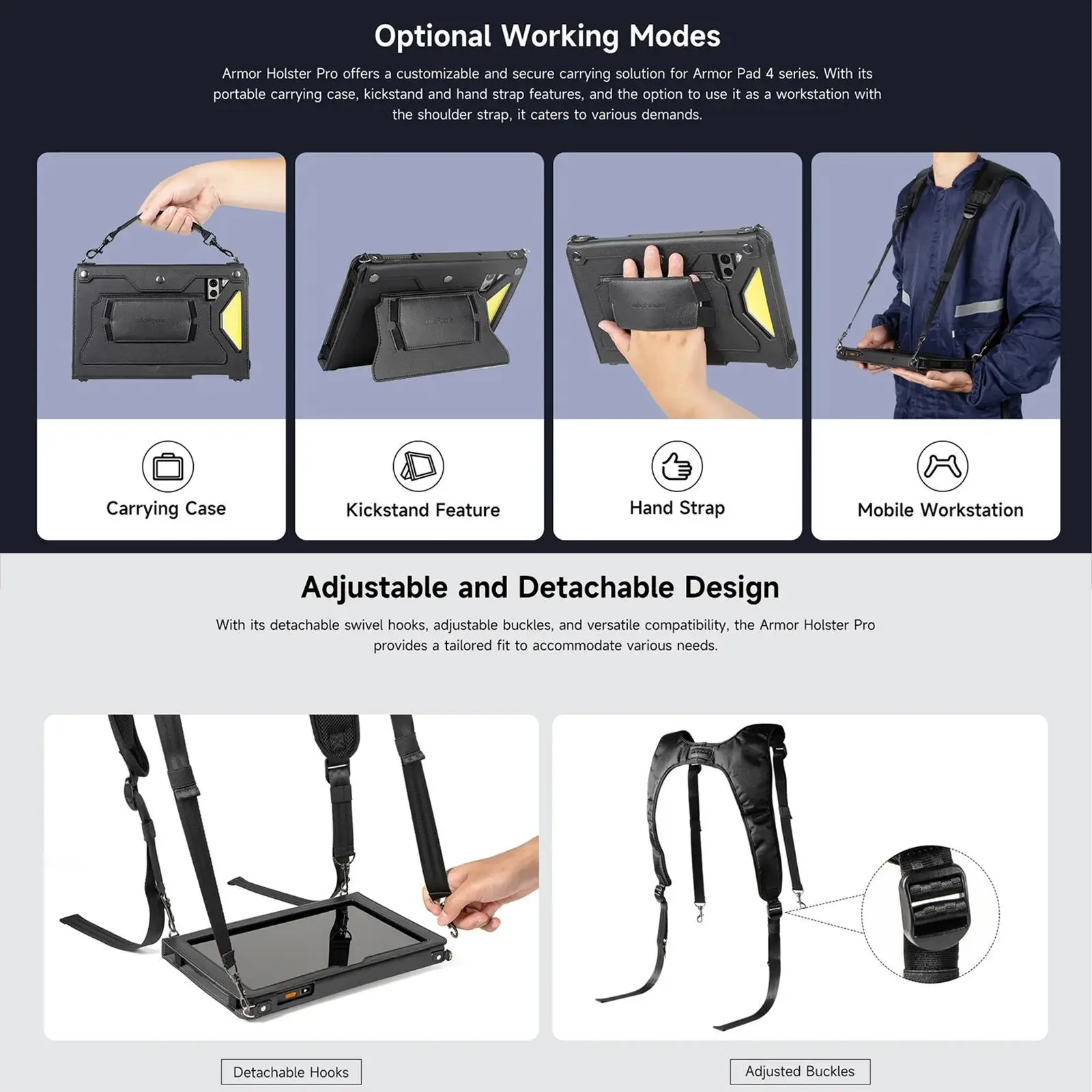 For Ulefone Armor Pad 4 Series Ulefone 4 in 1 Multi-purpose Tablet Carry Case