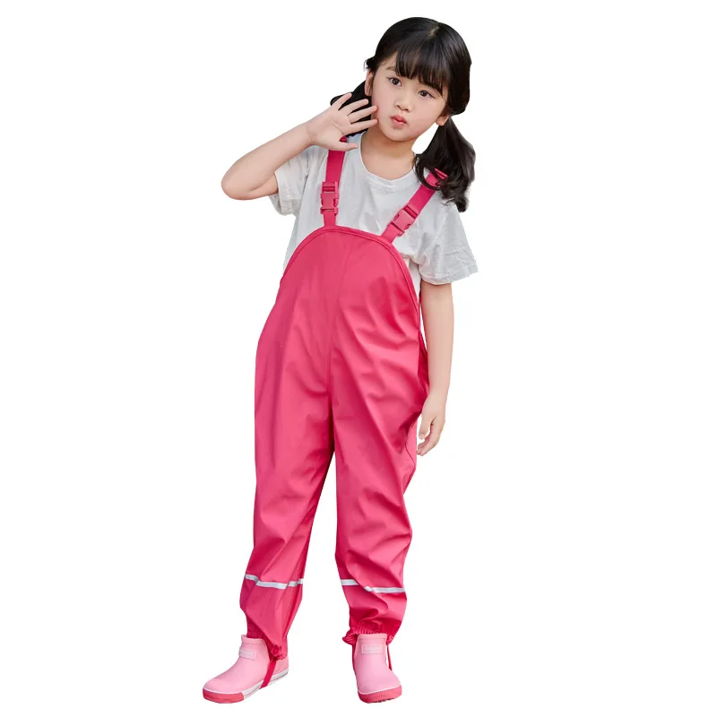 2-8Y Regenhose Kleinkind Kinder Regen Overall Blau Rosa Baby Junge Mädchen Wasserdichte Overall Hose Outdoor Sport Kinder Regenmantel – Detail 15