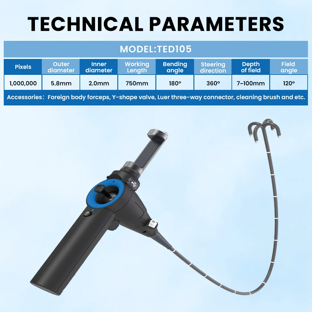 veterinary video Laryngoscope gastrointestinal/bronchus endoscopy with 360° rota