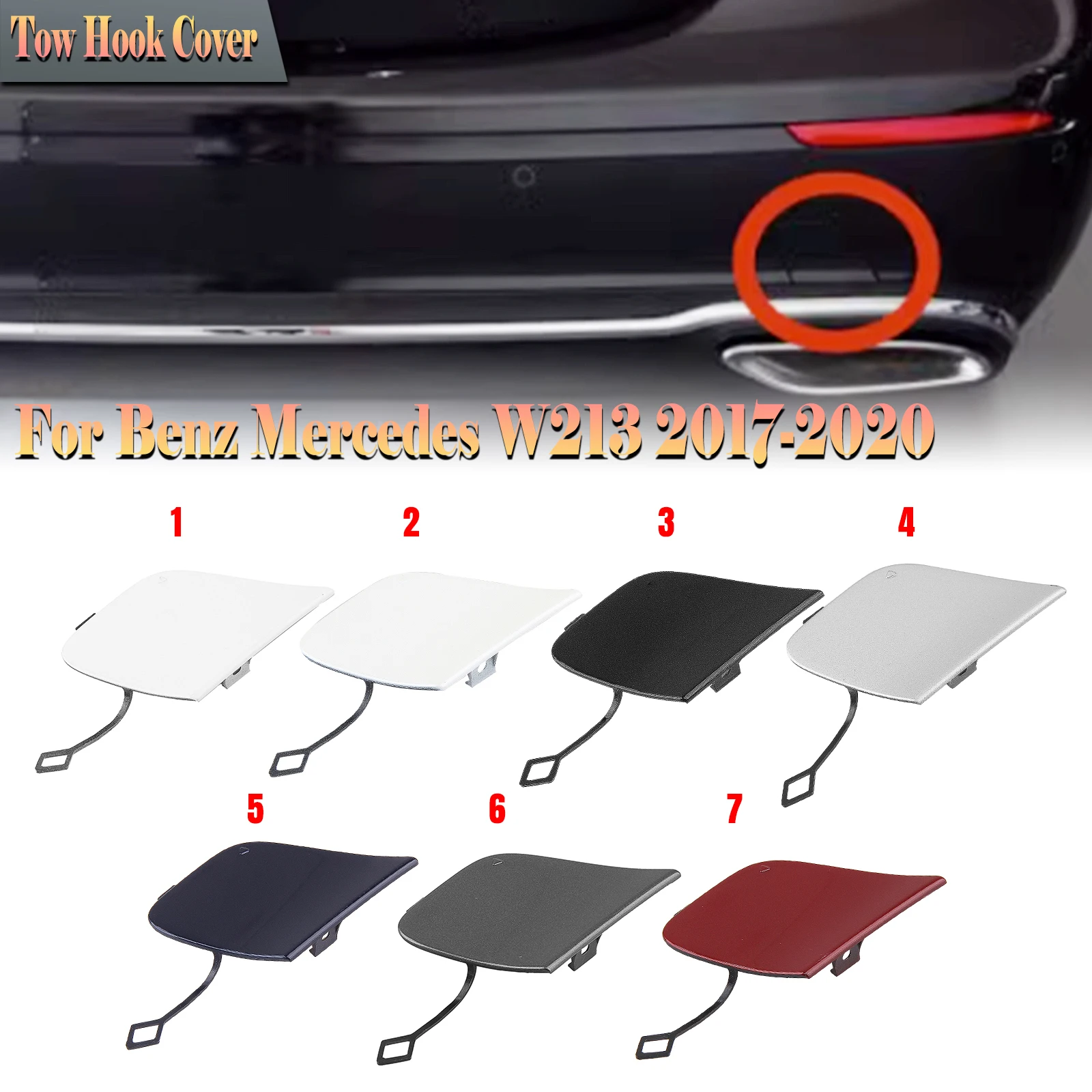 

Роскошный задний бампер для Mercedes Benz E Class W213 S213 2017 2018 2019 2020, крышка буксировочного крюка для прицепа, крышка с отверстием для доступа