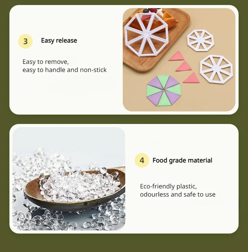 3Pcs Fondant Cake Mold Set – Triangle Flag Shape Cookie Cutters and Biscuit Stamps for ... - SKU CMS01426 - UGI Packaging