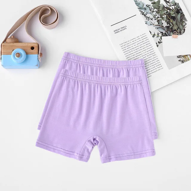 Girls Modert Kids UnderPants Children Underwear Girls Panties Anti-Shine Safety Underwear 2pcs/lot Purple 2PCS