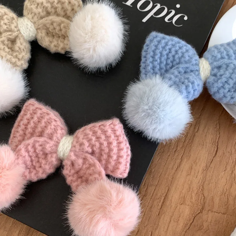 Рисунок 4 - Милые заколки для волос из шерстяной пряжи с бантом