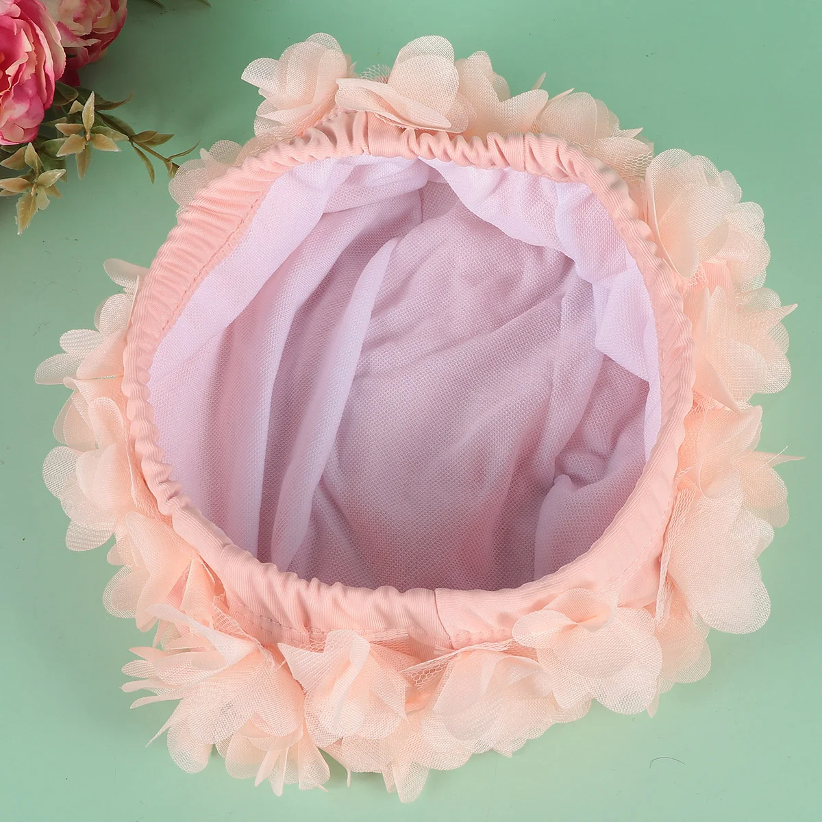 

Floral Petal Ladies Bathing Swim Cap 3D Vintage Flower Swim Cap Swim Floral Petal Stylish Swimming Hat Breathable Swim Hats for