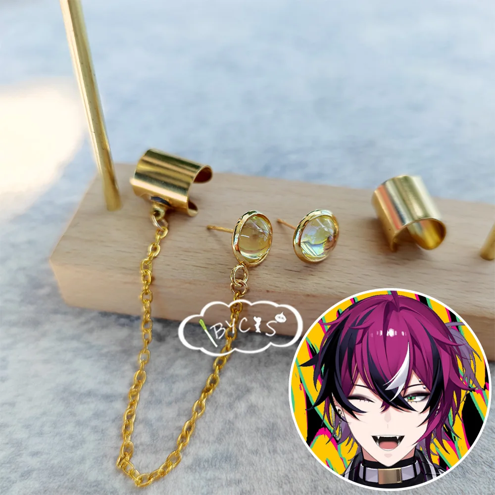 

Nijisanji Vtuber Doppio Dropscythe Cosplay Anime Ear Cuffs Ear Pin Earring necklace Prop Jewelry Accessories Trend Jewelry Gift