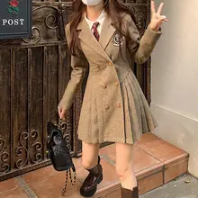 

Winter Autumn Fashion Dress for Girl College Style for Young Lady Woolen Suit Dress Elegant Party Dress