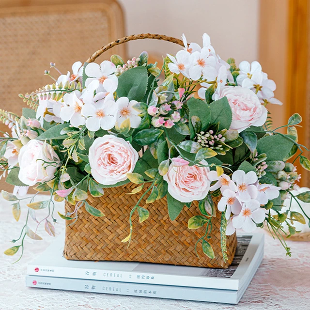One Bouquet 7 Branch 28 Heads Cute Silk Daisy Artificial Decorative Flower  DIY Wedding Floral Arrangement Home Room Table Decor