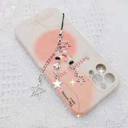 Fashion Sweet Cool Mobile Phone Chain Metal Crosses Pentagram Y2k Cellphone Lanyard Strap For Women Girl Phone Purse Accessories