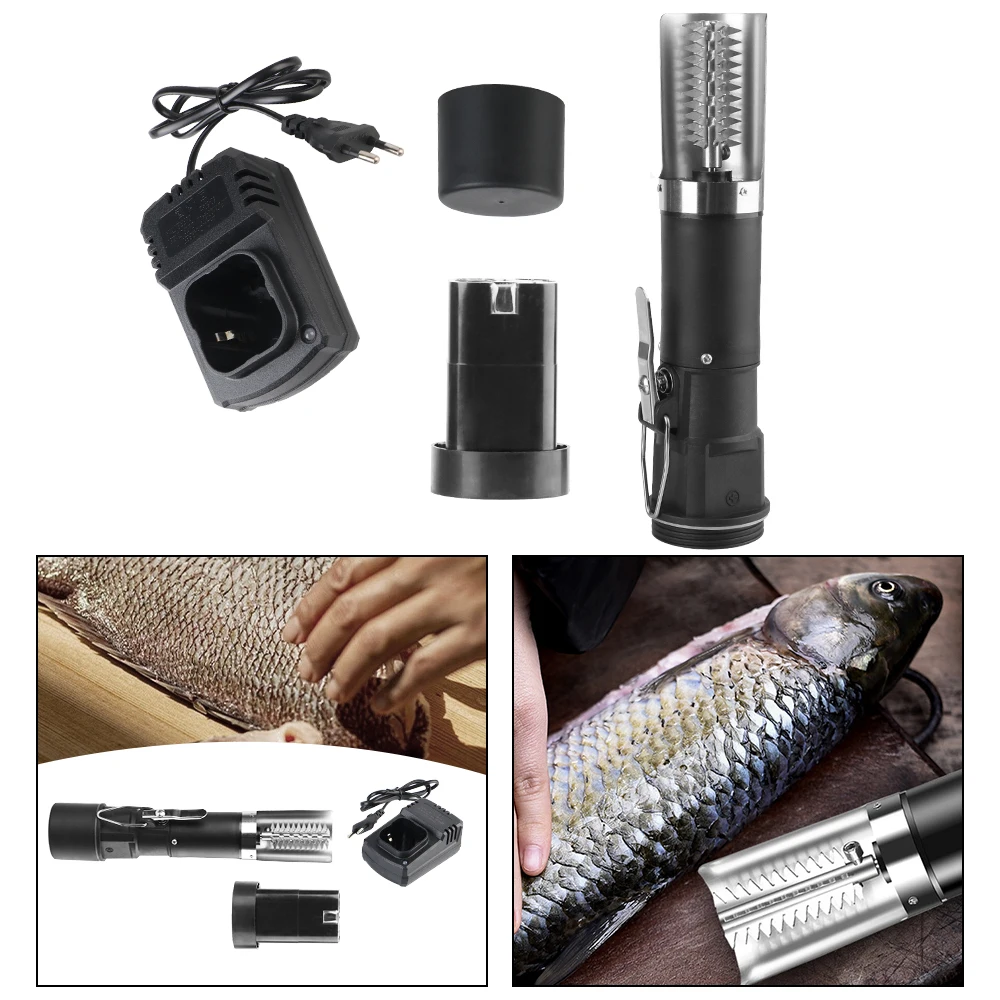 Seafood Knif 125W Charging Adapter Electric Fish Scale Scraper 7000RPM Remover Cleaner Tool Fishing Clean Easy Fish Stripper