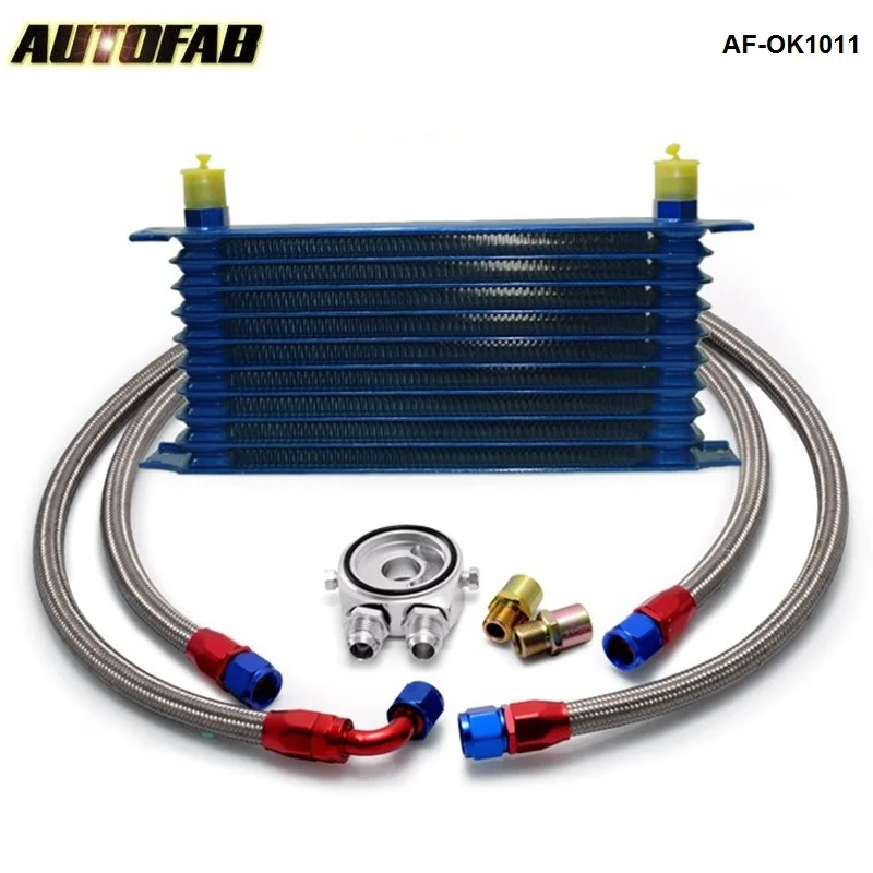 

Universal 10 Rows Oil Cooler Kit M20XP1.5 3/4X16 UNF Oil Filter Fitting Adapter AF-OK1011