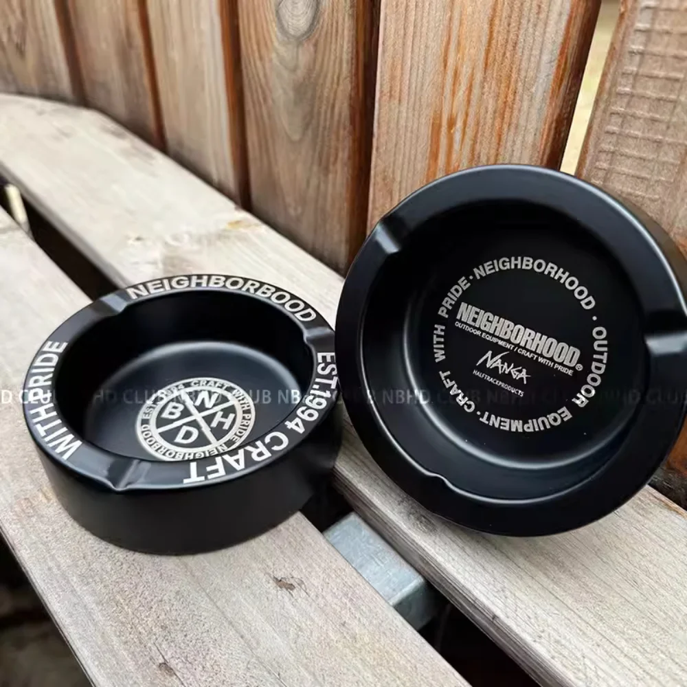 

Trendy brand NBHD stainless steel reverse edge thickened ashtray home restaurant hotel outdoor blackened ashtray