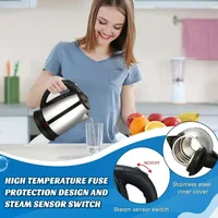 304 Stainless Steel Electric Kettle Portable 2L Coffee Pot Electric Water Heater Teapot 1500W Automatic Power Off kettle Home 2