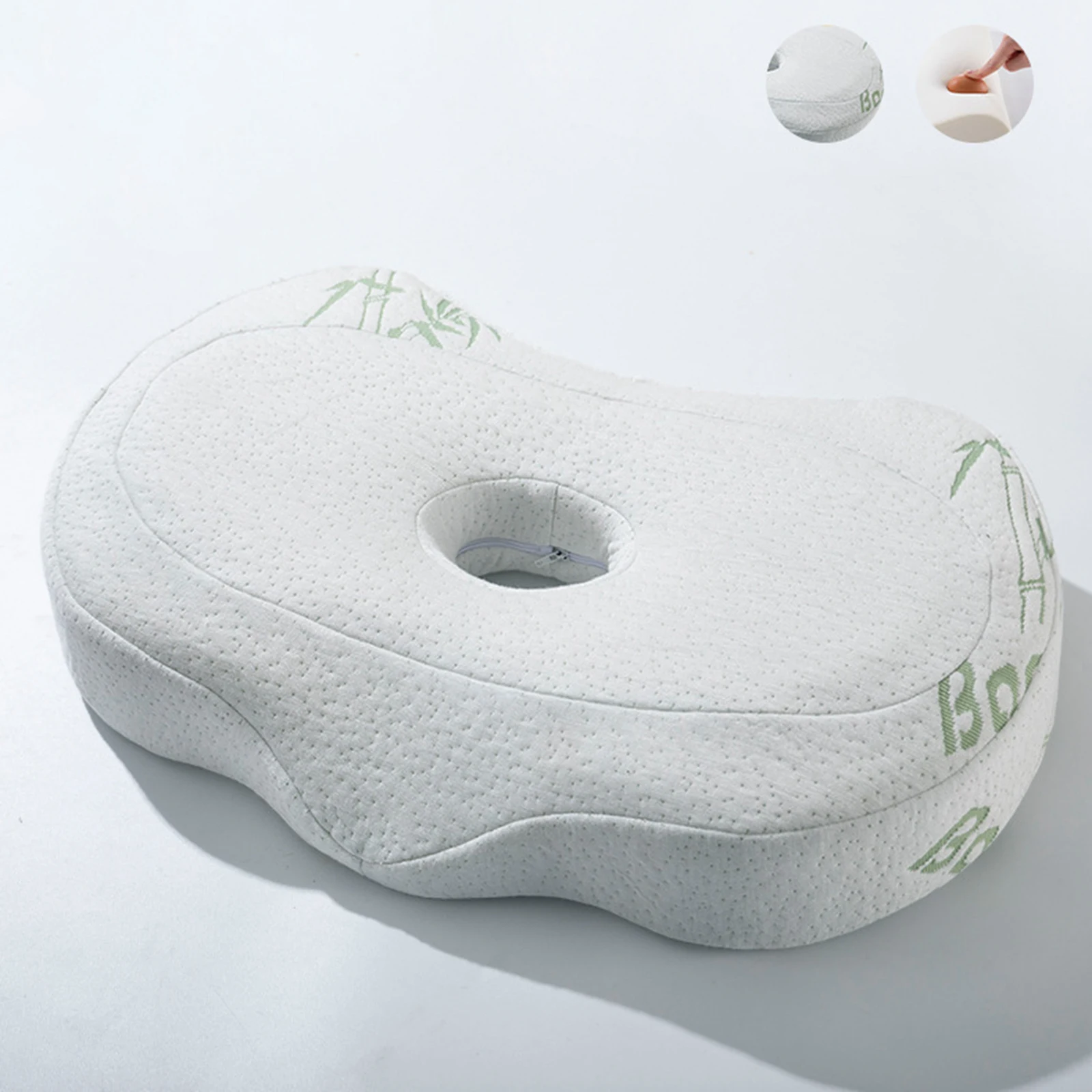 ear Piercing Pillow Breathable Neck Head Support Zipper Hollow Design ear cusion for Camping Traveling Desk Rest Napping 5