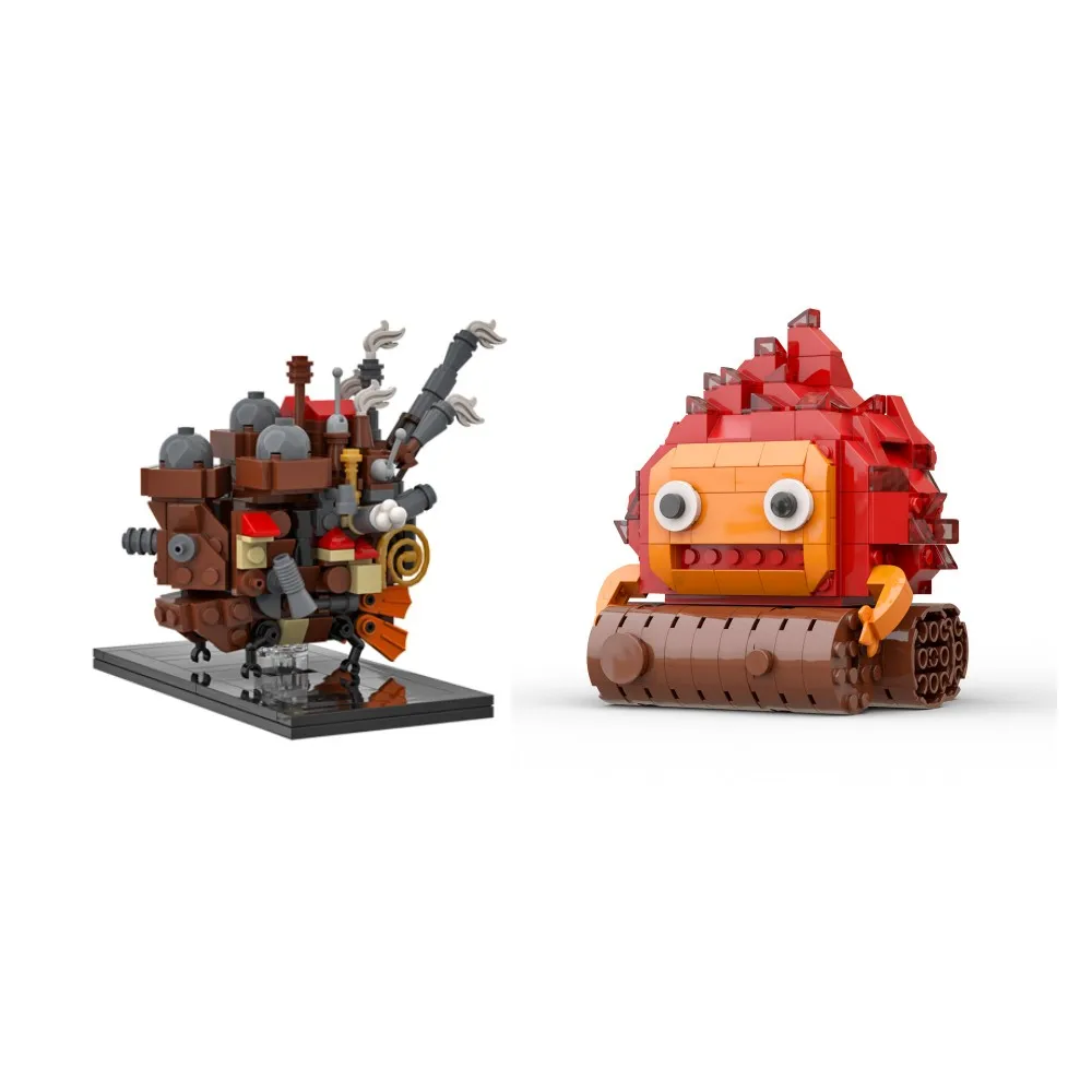 

MOC Movie Japan Anime Howl Moving Castle Creativity Expert Architecture Fire Demon Calcifer Building Blocks Kids BirthdayToys