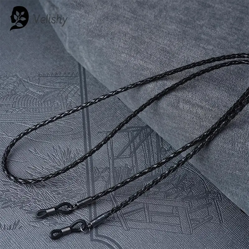 Glasses Straps Thick Twist Sunglasses Leather Rope Chain Eyewear Braided Lanyard Strap Outdoor Sports Non-slip