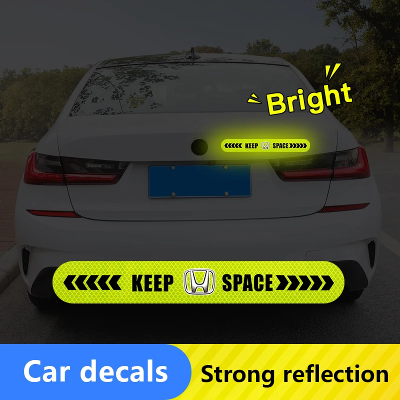 Adesivo Riflettente Per Auto Tronco Di Sicurezza Anti Collisione Decalcomania Di Avvertimento Per Honda Civci Fit Accord City Prelude Insight Crv Crx 