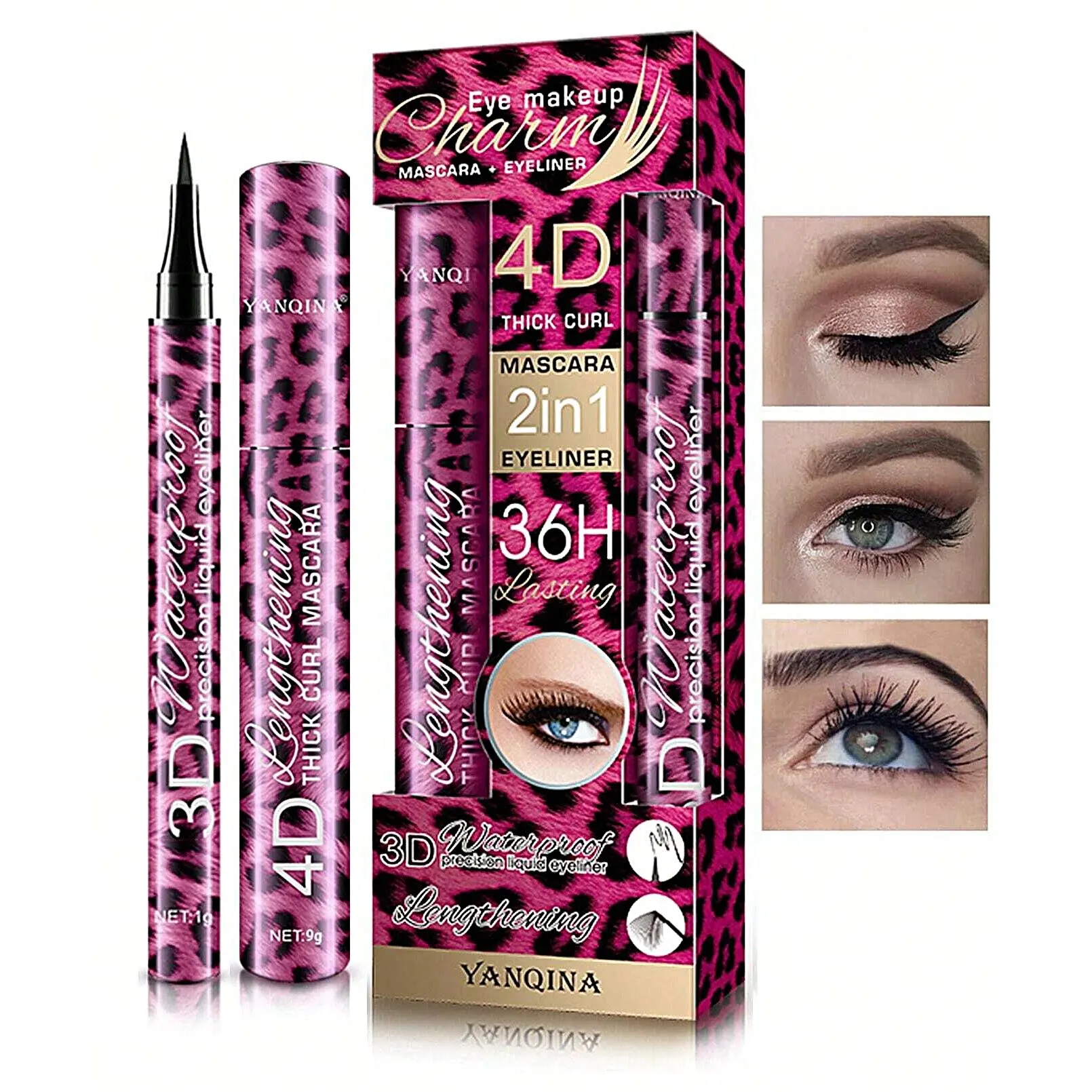Waterproof 4D Eyeliner & Mascara Eye Makeup Set