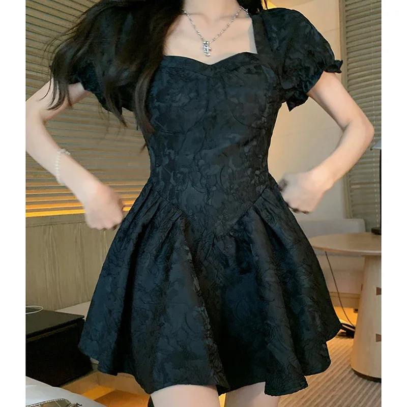 

Printed Dresses for Women Cloth 2023 French New Summer Mini Dress Korean Style Vintage Elegant Prom Evening Dress Casual Wear