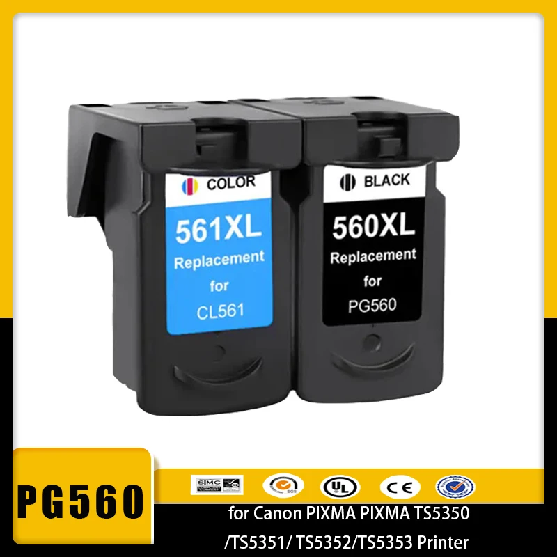 

PG 560 CL561 CL 561 PG560 PG560XL Remanufactured Ink Cartridge For Canon PIXMA TS5350 TS5351 TS5352 TS5353 TS7450 TS7451 Printer