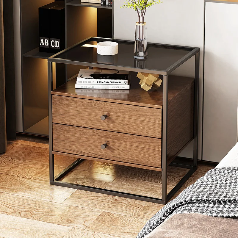 

Luxury Bedside Nightstands Modern Wooden Italian Drawers Minimalist Nightstands Table Tall Aesthetic Comodino Bedroom Furniture