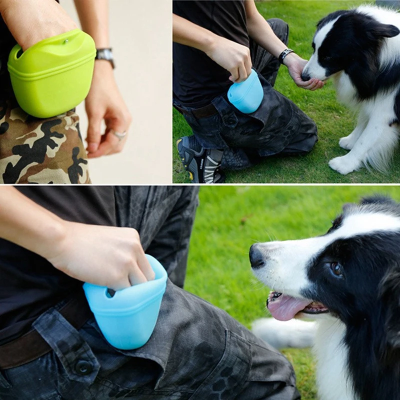 Portable Training Dogs Bag Pet Snack Waist Cat Snack Bait Obedience Outdoor Silicone Feed Storage Pocket Pets Supplies