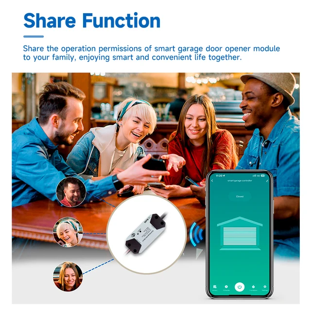 Tuya Garage Door Controller Door Opener Automatic WiFi Smart Home work with Alexa google home Voice Control App Remote Control 4