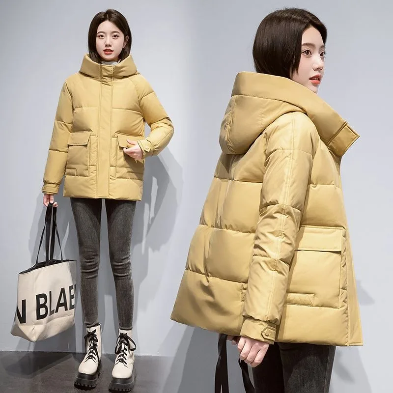 

2023 New Winter Women's Coat Korean Style Casual Short Cotton-padded Coat OverCoat Thickened Cotton-padded Woman Outerwear