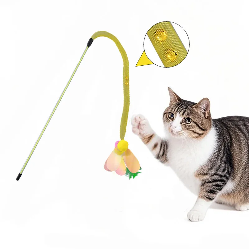 Cat Toy Cat Teaser Stick With Bell Toys For Cats Playing Stick Bite Resistant Bouncing Kitten Toys Interactive Funny Pet Product_voghion.com