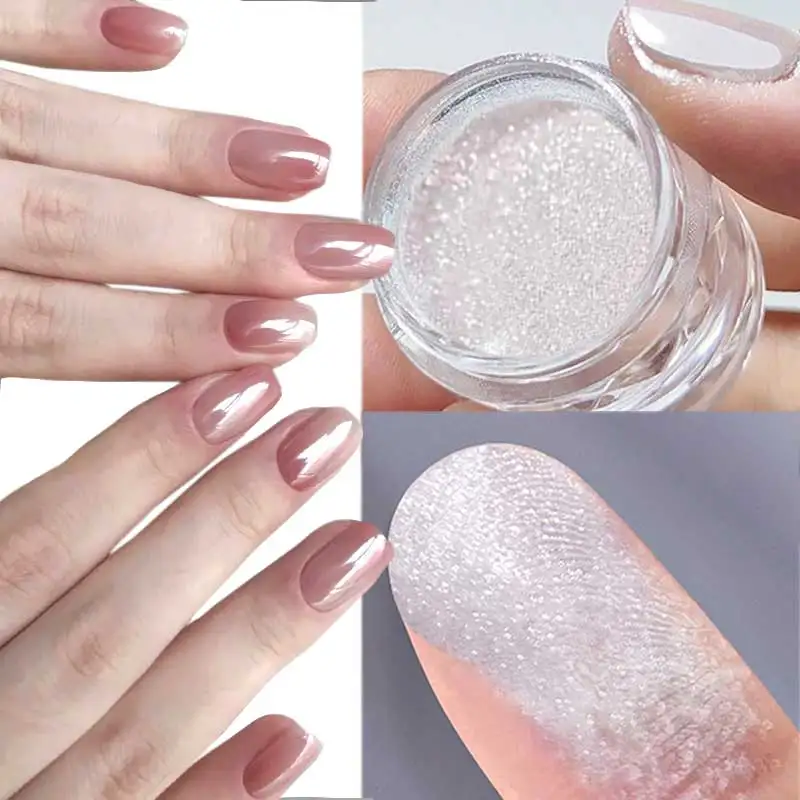 1box Y2K Glazed Donut Pearlescent Chrome Nail Powder High Gloss Aurora Moonlight Nail Fine Pigment Metallic Rubbing Dust Ne0.5g