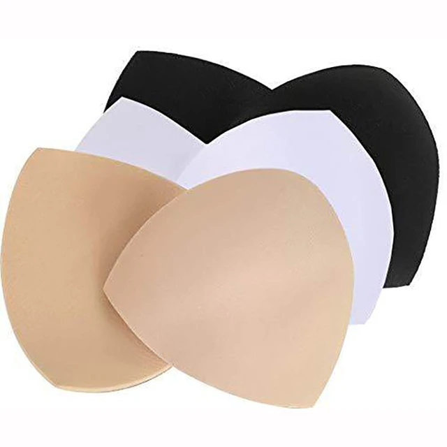 3 Pairs Bra Insert Pads, Breathable Triangle Shaped Edge Sewn Pads with  Massage Dot for Women Swimsuit, Sports Bra, Dresses