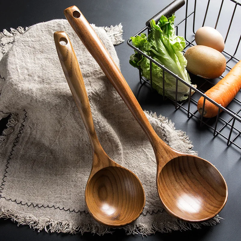 Kitchen Utensils 1-9PCS Thailand Teak Wood Tableware
