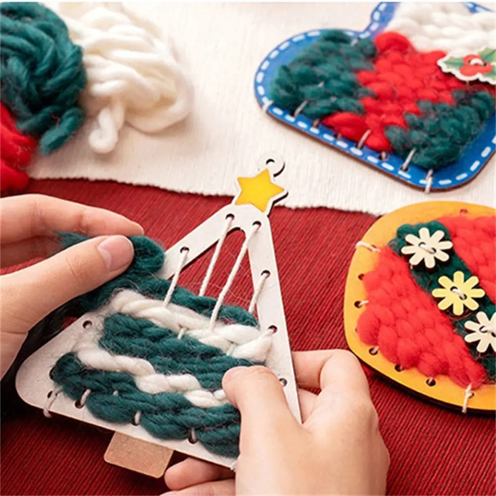 

Christmas Trees Weave Xmas Gift Children Educational Toy Christmas Stocking DIY Assembly Christmas Bells Christmas Wool Tree