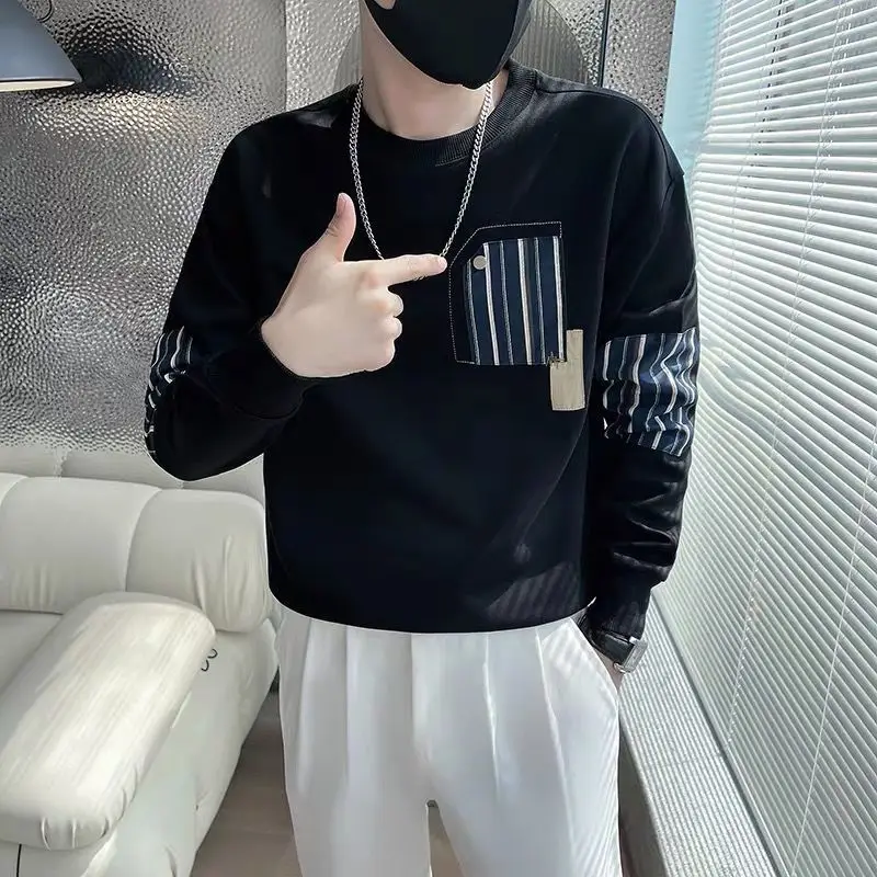 Fashion O-Neck Printed Loose Casual Sweatshirts Men's Clothing 2023 Autumn Winter Oversized All-match Tops Korean Sweatshirts