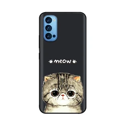 Sleek Black Silicone Phone Case - Soft TPU Protective Back Cover for Oppo Reno4 4G (00019)