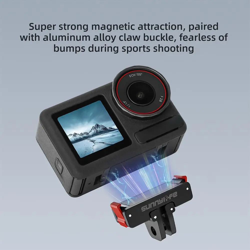Magnetic Quick Release Adapter Base For DJI Osmo Action 5 Pro Stable Installation Foldable Quick-release Two Claw Mount