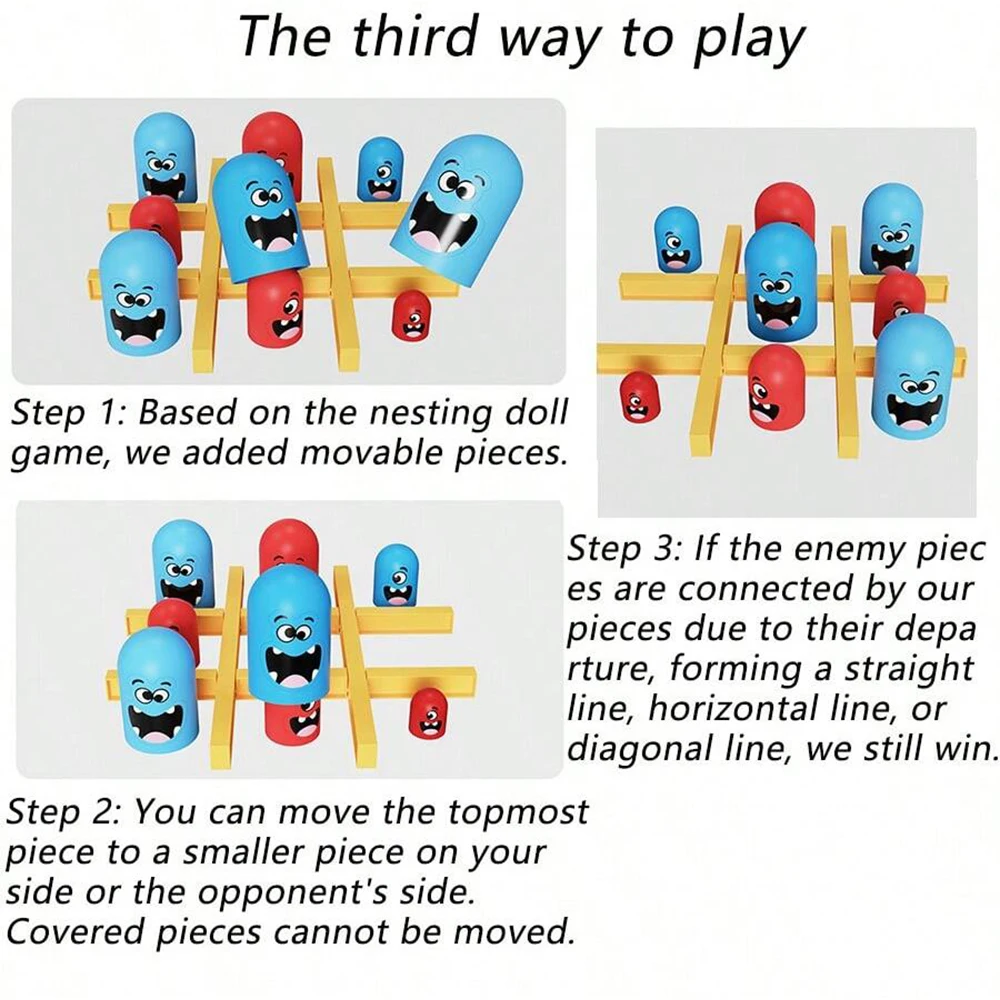 Funny Table Board Games Tic Tac Toe Intellectual Big Eating Small Chess Interactive Multiplayer Party Games Toys 2025 Christmas