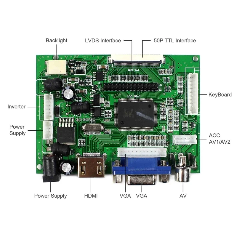 tela led hdmi controlador de áudio placa motorista monitor