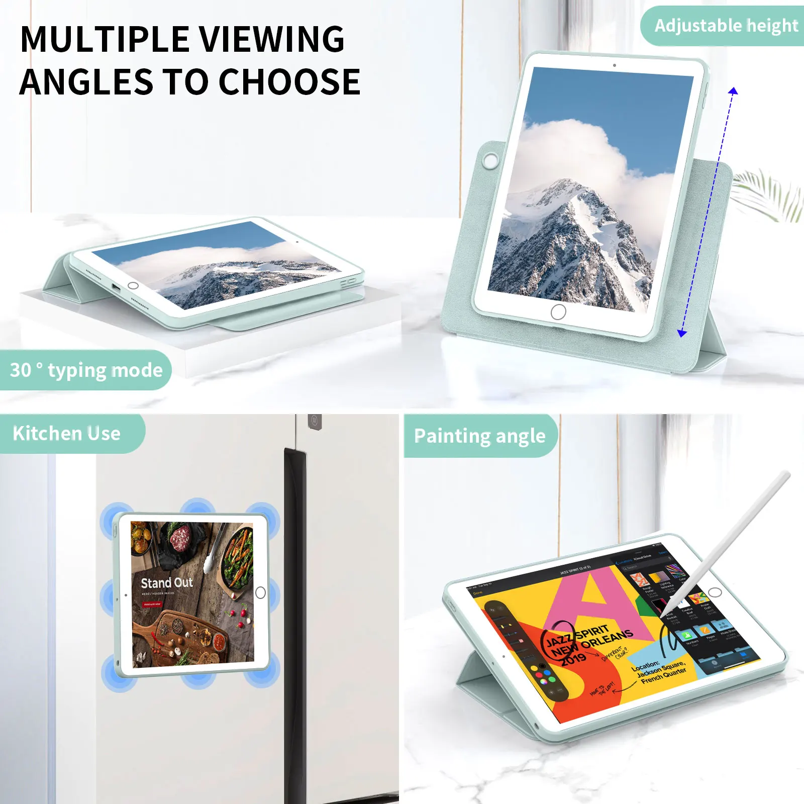 RBP For iPad 10 10.9 2022 Pro 11 12.9 Magnetic Case, For iPad Air45 10.9 Detachable Back Shell, For iPad 10.2 7/8/9th Mini6 Case