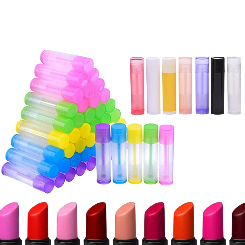 25 Tubi Portarossetto Vuoti In Plastica PP Da 5 Ml - Riutilizzabili Per Lip Balm E Gloss (Bianco)
