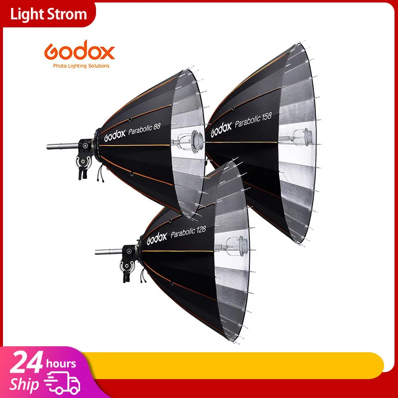 Godox-P68 P88 P128 P158 키트, 포물선 초점 시스템, 트루 포물선 68 88 128 158 반사판 소프트박스, 스튜디오 플래시용