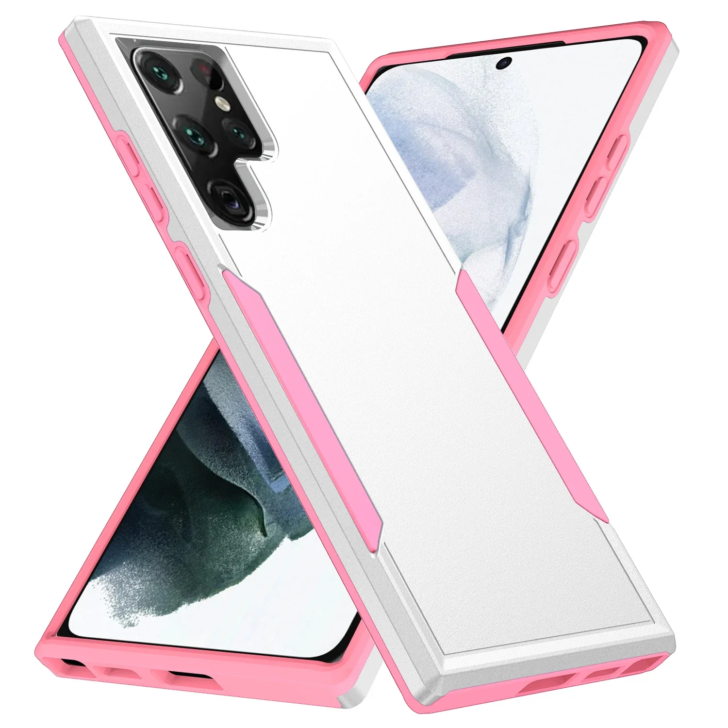 Anti-Fingerabdruck-Taschenhülle für Samsung Galaxy S23 FE S24 Ultra S22 S21 S20 Plus Telefonzubehör 2-in-1-Schutzhüllen_voghion.com