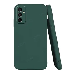 Shockproof Liquid Silicone Back Cover - Soft TPU Bumper Case for Samsung M13 (4G) (Black Green)