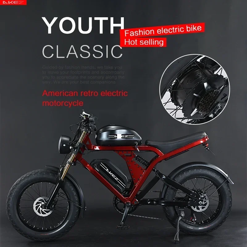 20-Inch Snow Electric Bicycle 1500W52V55AH Hydraulic brake Retro Smart Power Aluminum Alloy Mountain E-Bike