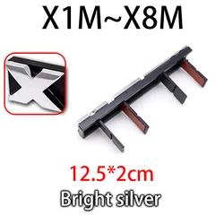 3D Front Grille Badge Emblem - Premium ABS Car Tuning Accessory - X3M (Silver X1 - 8M)