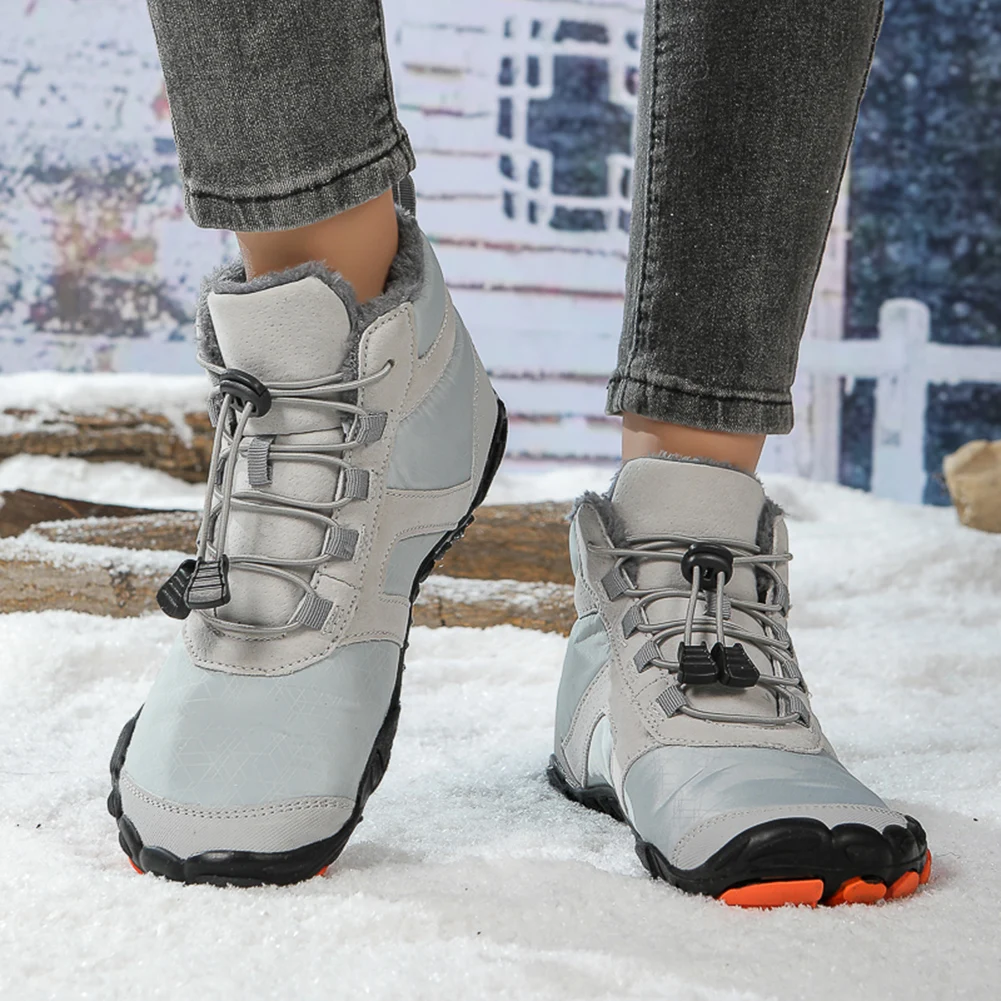 Winter Snow Boots Waterproof Barefoot Hiking Shoes Anti Slip Cold-Proof Trekking Shoes High-Top Booties for Outdoor Travel 5