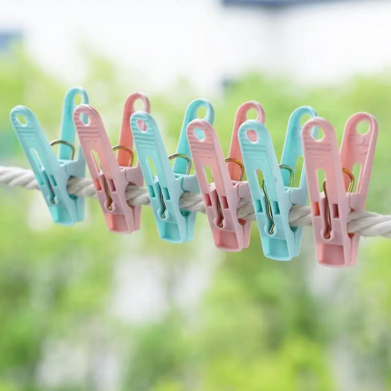Description Picture 4 of item30Pcs Plastic Clothes Pegs With Basket Laundry Clothespin Clothes Pins Storage Organizer Quilt Towel Clips Cabides Hanger