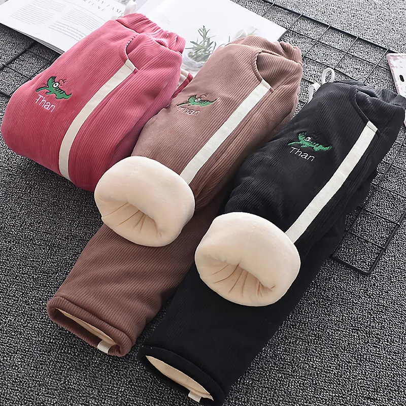 

Winter Warm Thick Kids Fleece Trousers Baby Straight Pant Girl Leggings 0-7Y Young Children Clothes Autumn Boys Casual Sweatpant