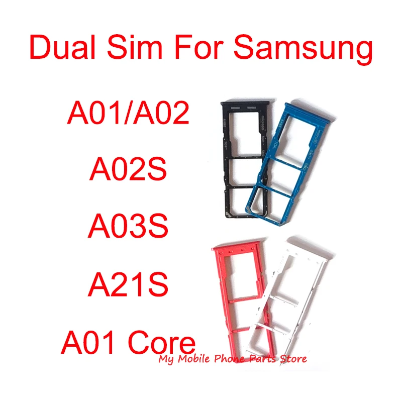 

Dual Sim Tray For Samsung Galaxy A01 A015 A02 A022 A02S A025 A03S A037 A01 Core A013 A21S A217 Sim Tray Card Holder Slot Reader