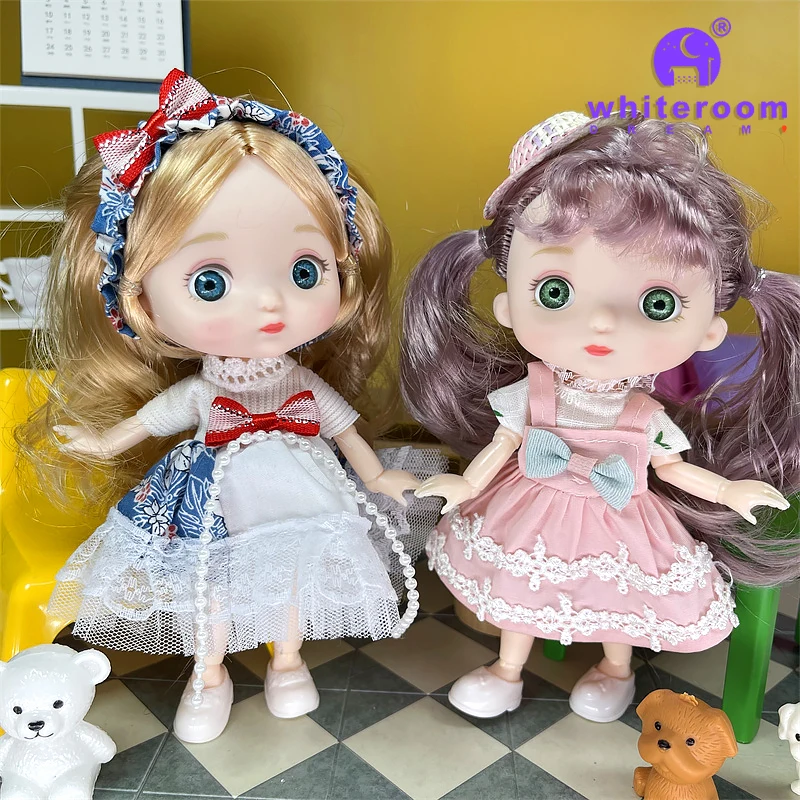 Em promoção! Boneca Para As Meninas Ob11 6 Polegadas Bjd Boneca 16cm 1/12  Maquiagem De Vestir Bonito Castanho Azul Globo Ocular Bonecas Com A Moda De  Vestido Para As Meninas De Brinquedo