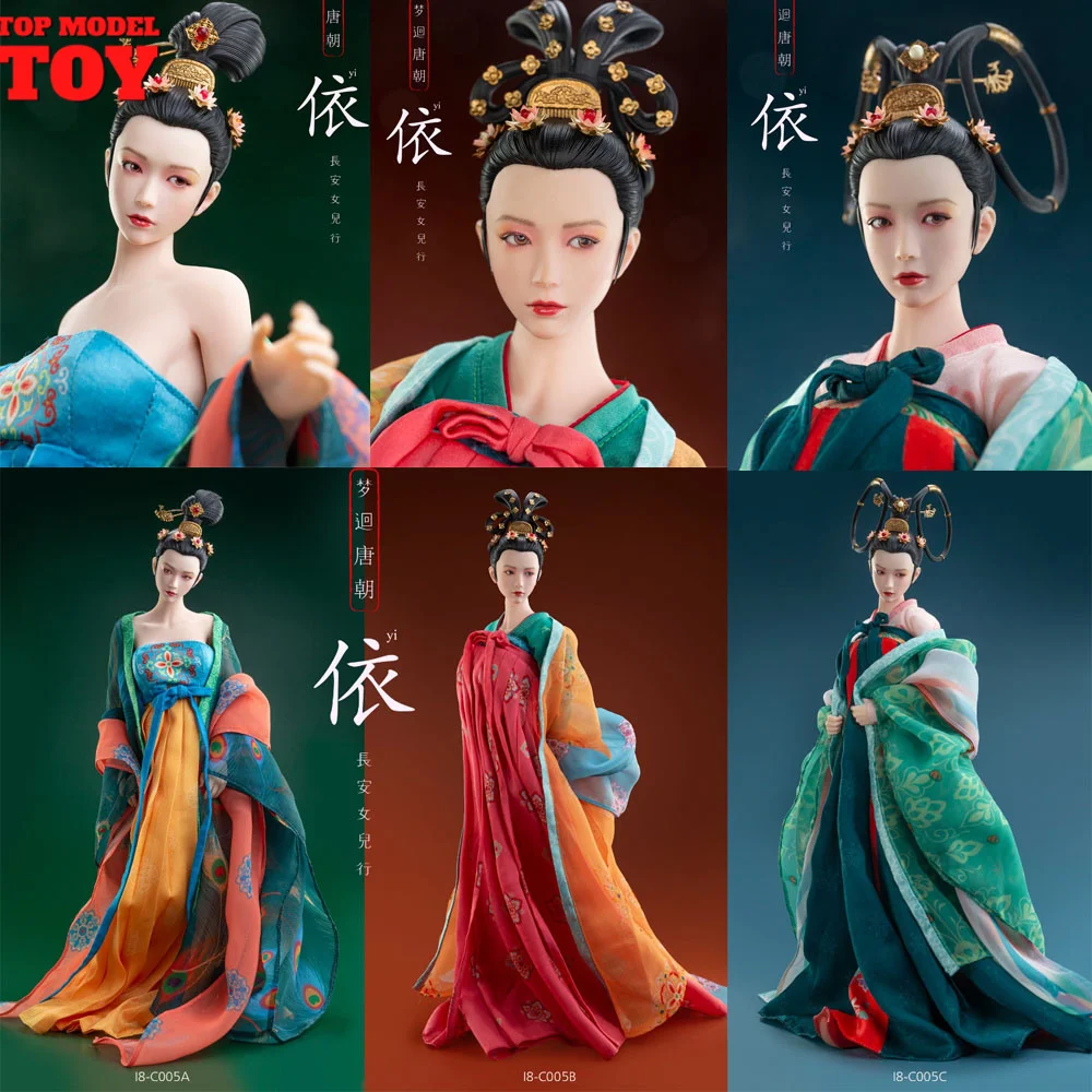 

Женская фигурка головы династии Тан, модель женской одежды Hanfu Chang'an, подходит для 12 дюймов, фигурка солдата, тело I8Toys I8-C005 1/6